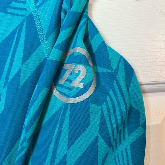 Women’s Nike Running Dri-Fit Blue Geometric Half-Zip Jacket Size Small - Picture 8 of 8